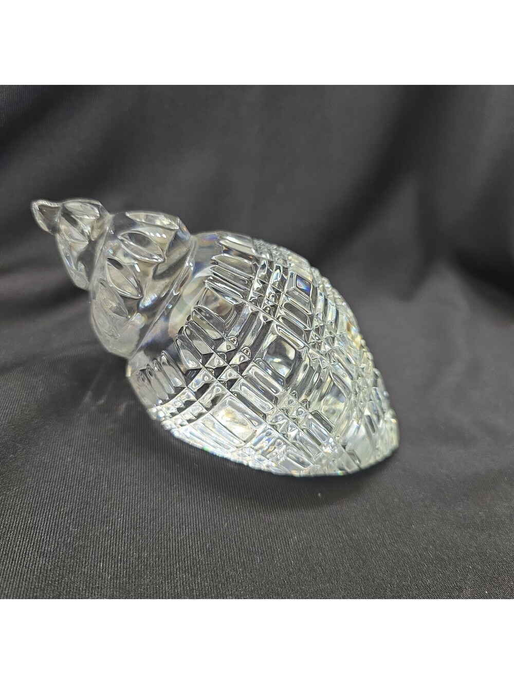 Vintage 1995 Waterford Crystal Conch Shell Paperweight Signed And Marked 16 Oz.